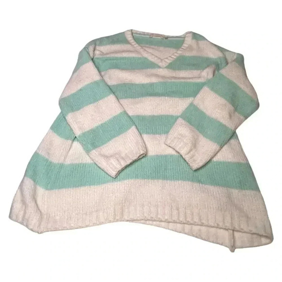 Soft Surroundings Women's XL Striped V-Neck Pullover Sweater Multicolor - Picture 2 of 9